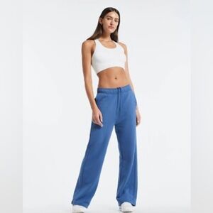 Wesley Women's Blue Track sweat Pants size Xs women pockets cotton blend